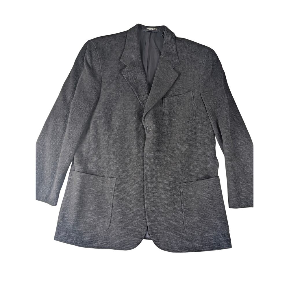 Stature Men's Blazer Cotton Wool Blend Black Soft 3 Button Coat Size‎ 44R Casual